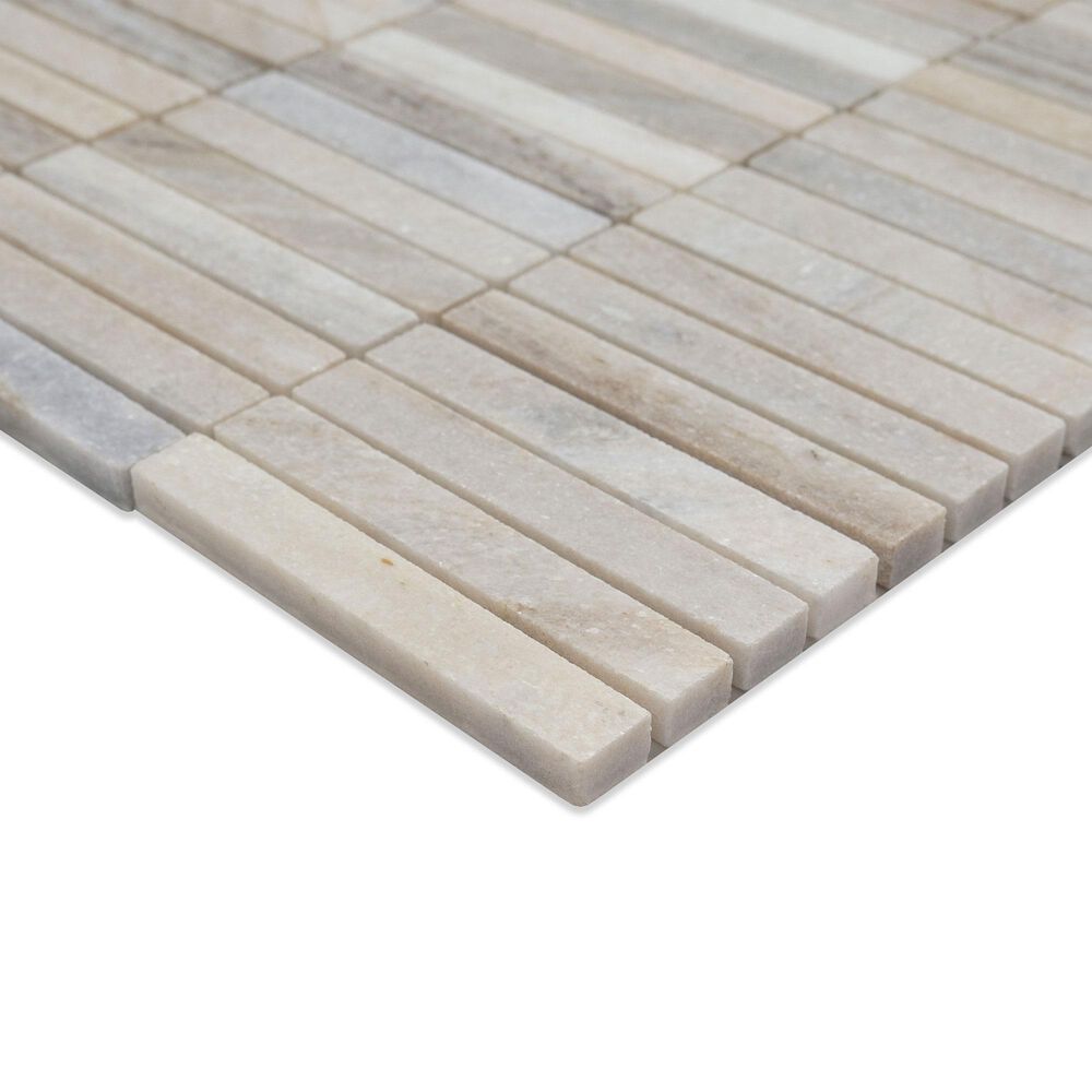 MS International Ravello 5/8" x 4" Rectangle on 12" x 12" Polished Marble Mosaic Sheet, , large