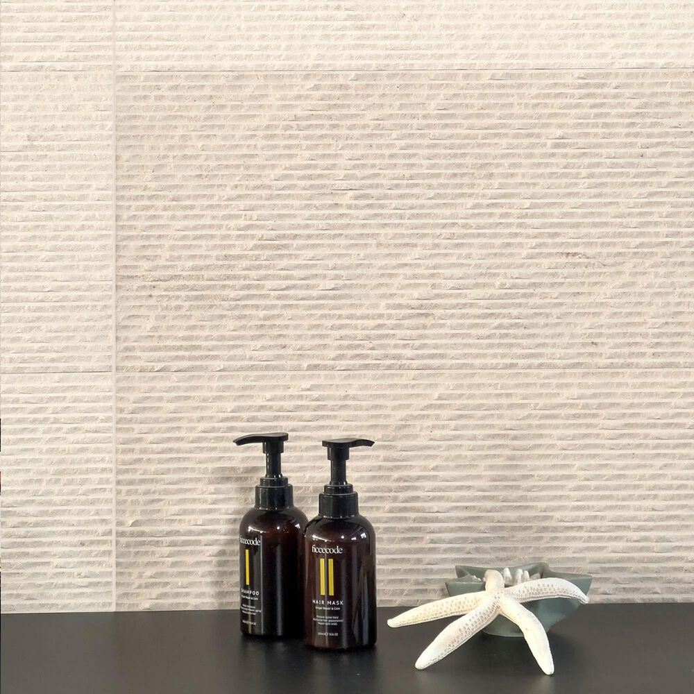 Soho Studio Carvina Carved Comb Porto Beige 12" x 24" Stone Tile, , large