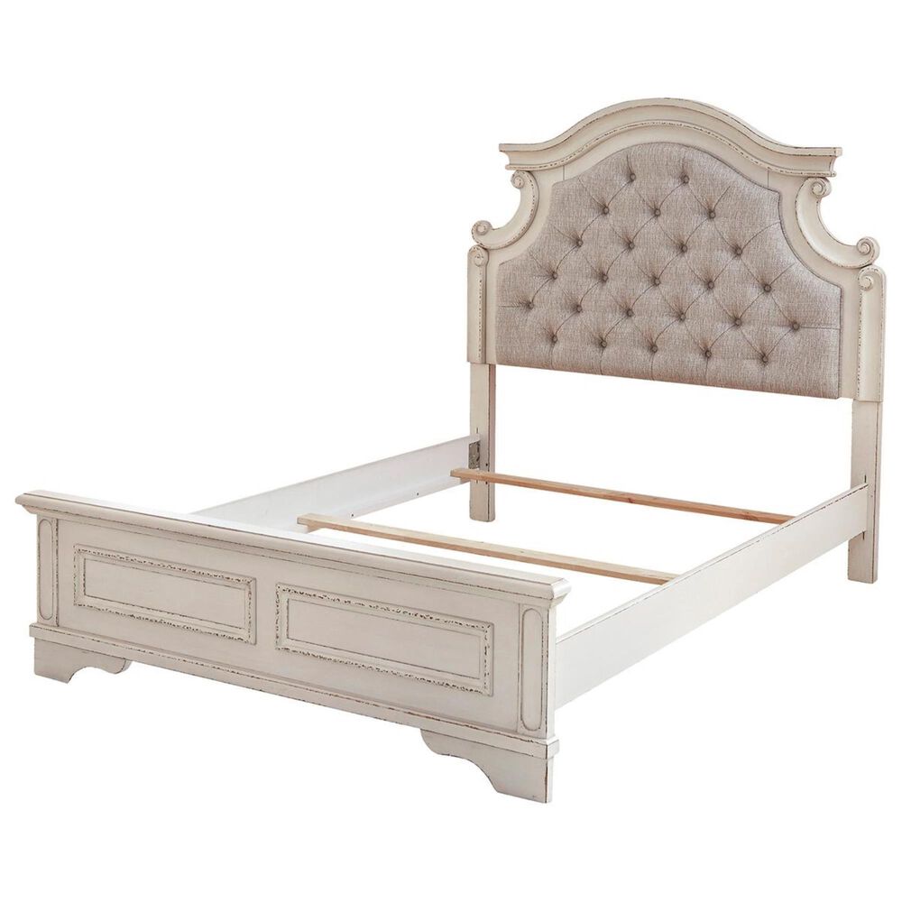 Signature Design By Ashley Realyn Full Upholstered Bed In Chipped White Nebraska Furniture Mart
