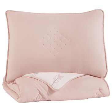 Signature Design by Ashley Lexann 2 Piece Twin Comforter Set in Pink, White and Gray, , large