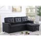 Lilola Home Lucca 84" Stationary Sleeper Sofa with Storage Chaise in Black, , large