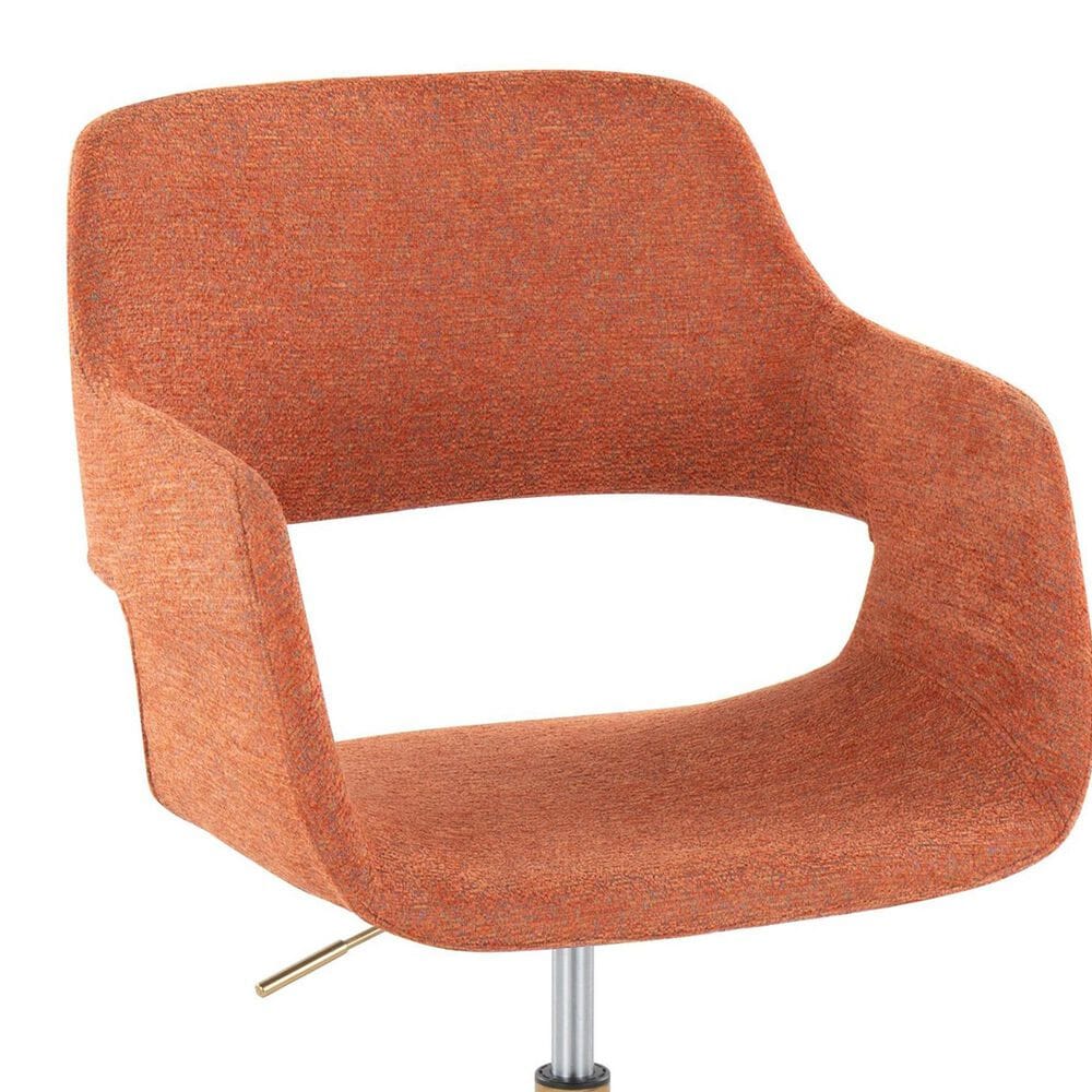 Lumisource Margarite Task Chair with Orange Fabric Cushion in Black, , large
