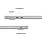 Apple MacBook Air 13.6" Laptop - Apple M4 chip 10-core CPU - 24GB RAM - 10-core GPU - 512GB SSD in Silver with 3-Year AppleCare+, , large