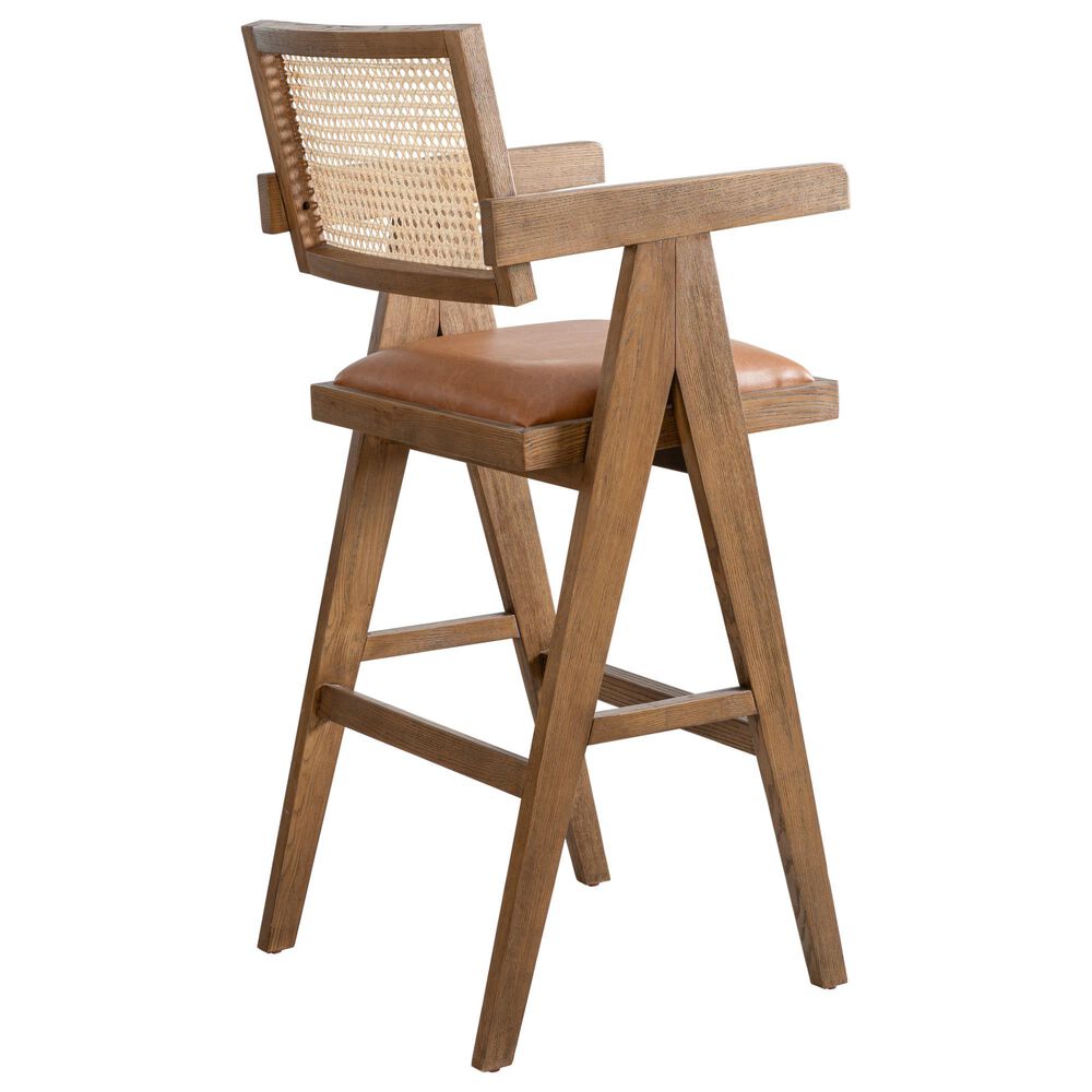 Armen Living Harley 30" Bar Stool in Nutmeg Brown, , large