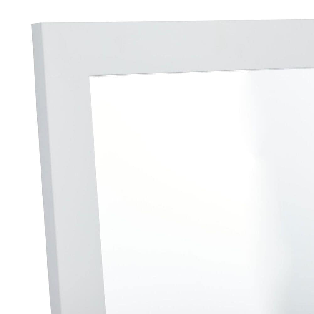 Maple and Jade 36&quot; Wood Rectangular Minimalistic Wall Mirror in Matte White, , large