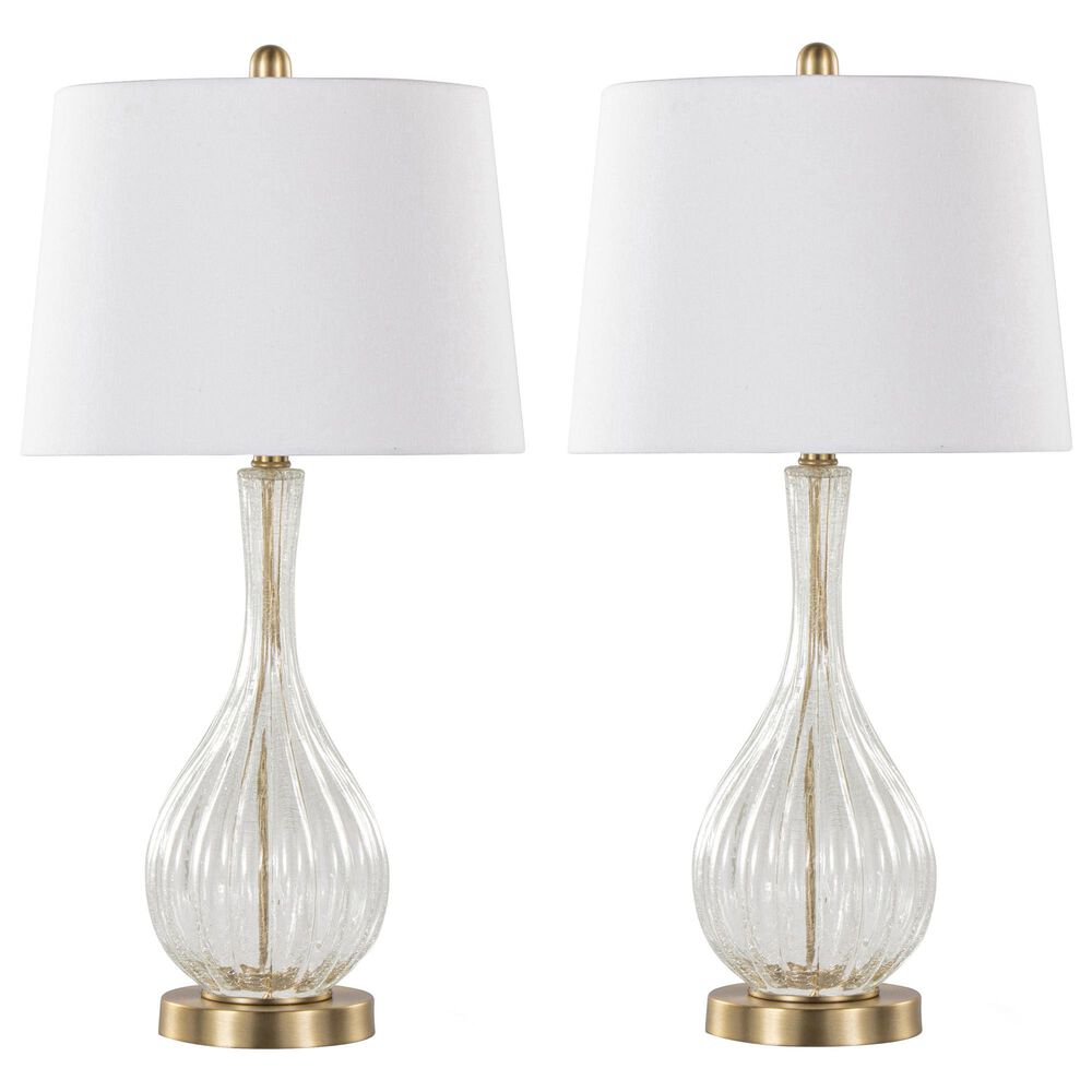 Hearth and Haven Jenny Table Lamp in Clear Crackle and Gold (Set of 2), , large