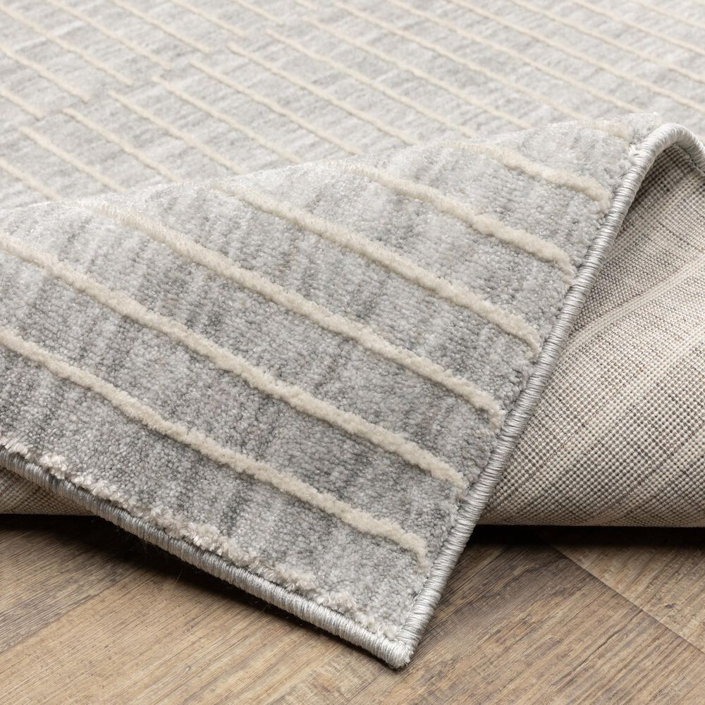 Oriental Weavers Oliver OLV08 Grey and Beige 7'10" x 10'10" Area Rug, , large