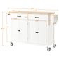 HOMLUX 54" Kitchen Island Cart with Solid Wood Top and Locking Wheels in White, , large