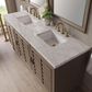 James Martin Vanities Portland 72" Double Bathroom Vanity in Whitewashed Walnut with 3 cm Victorian Silver Quartz Top and Rectangular Sinks, , large