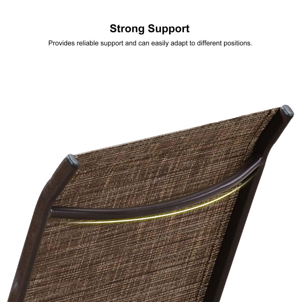 HOMLUX 3-Piece Patio Chaise Lounge Set in Brown, , large