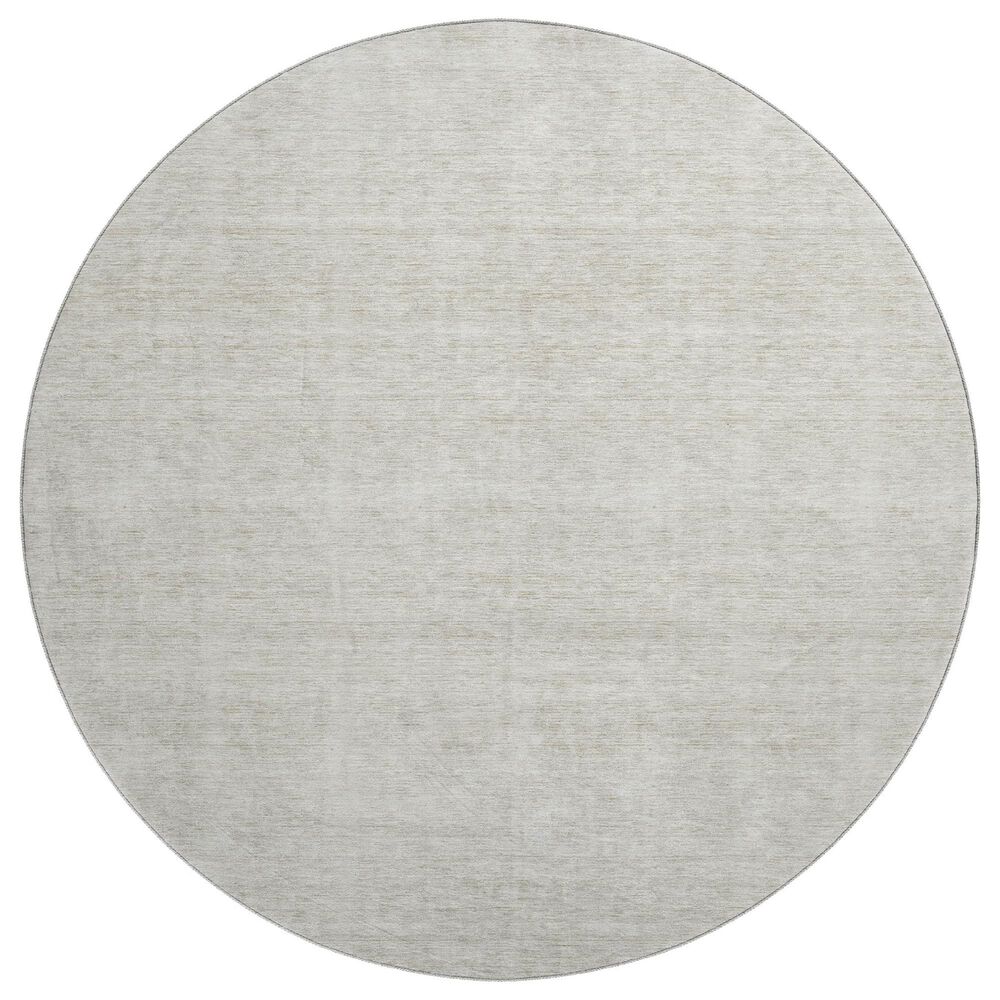 Dalyn Rug Company Soft Essentials Solid Ivory 8" Round Indoor/Outdoor Area Rug, , large