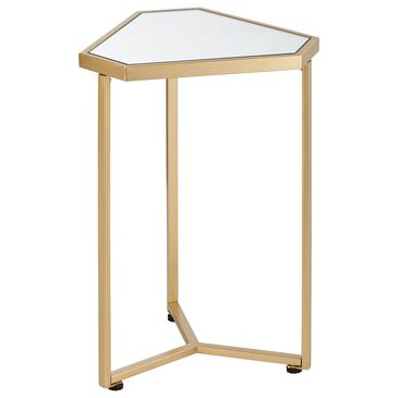 mDesign Triangle Accent Table with Mirrored Top in Soft Brass, , large
