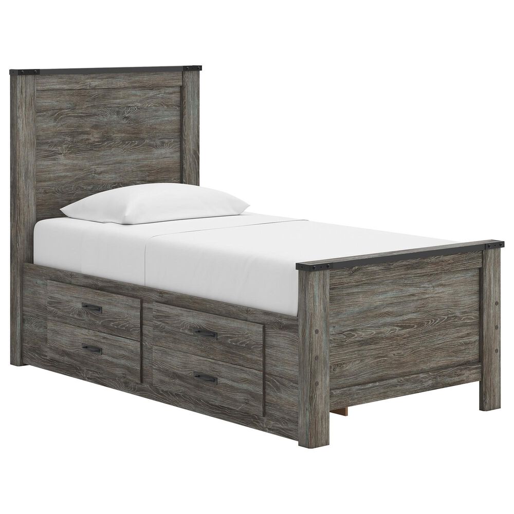 Ashley Frandern Twin Platform Bed with Storage in Warm Gray, , large