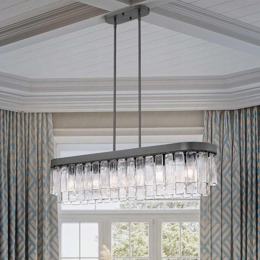 Golden Lighting Ciara 6-Light Linear Pendant in Matte Black, , large