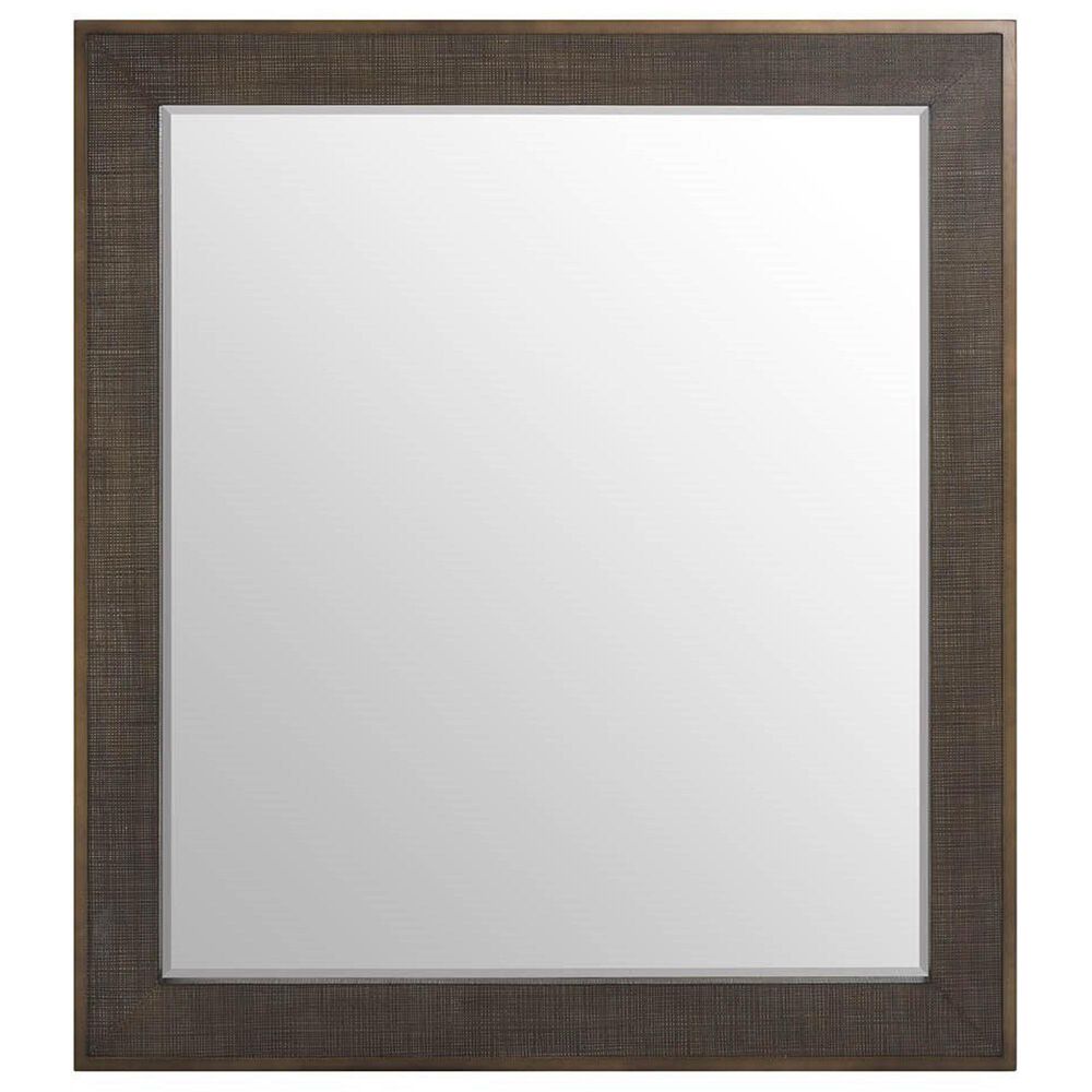 Furniture Worldwide Montclair 6-Drawer Dresser and Mirror in Medium Brown and Smoked Gold, , large