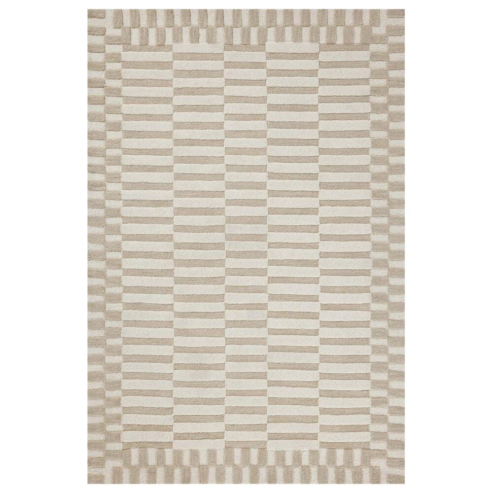 Chris Loves Julia x Loloi Bradley 3" x 7" Ivory and Beige Area Rug, , large