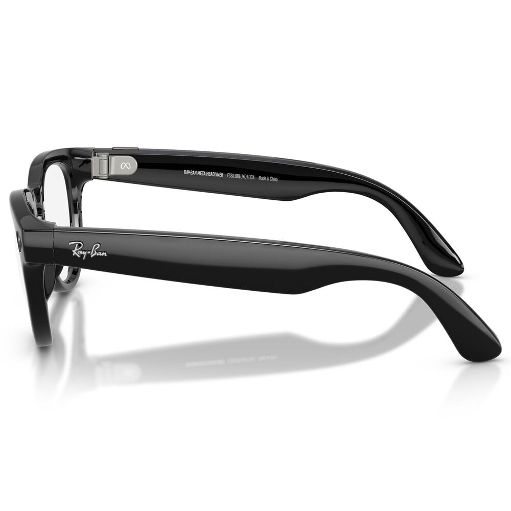 Rayban Glasses Headliner Gen 2 High Bridge Fit Sunglasses with Clear and Sapphire Transitions Lenses in Shiny Black, , large