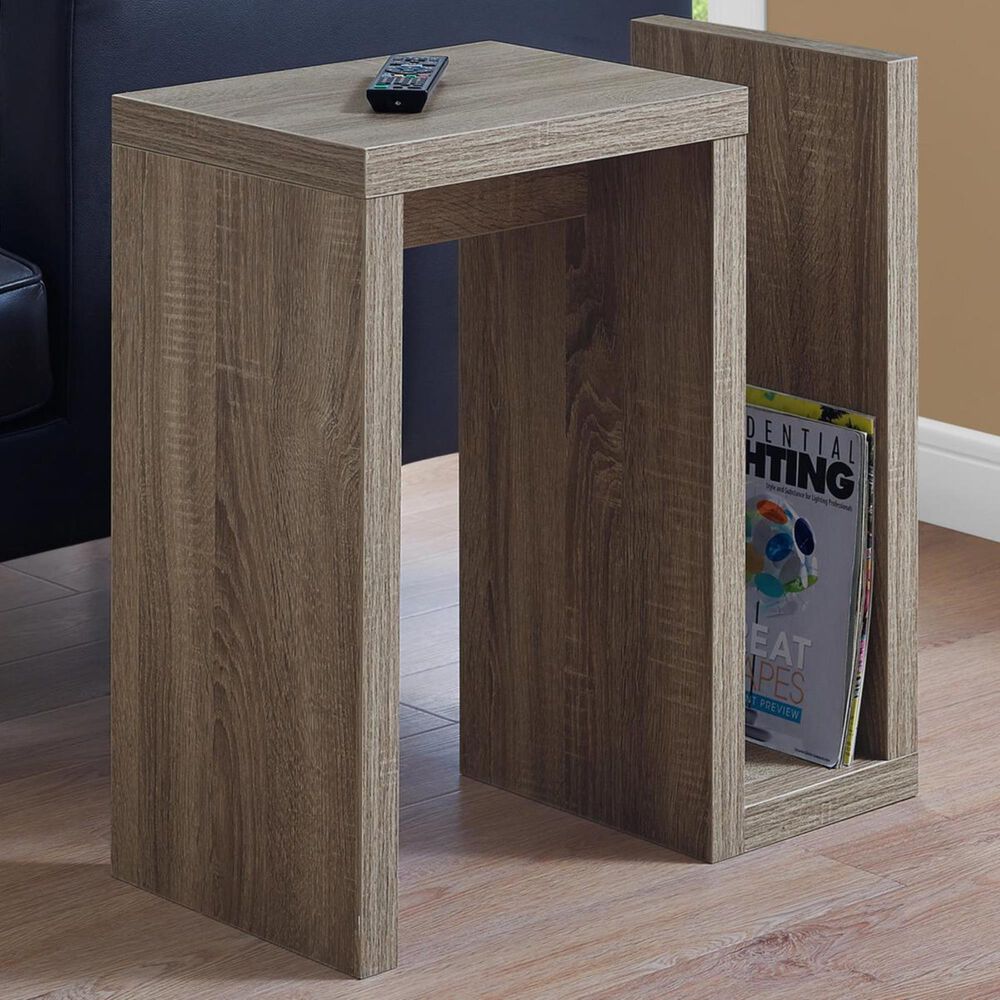 Monarch Specialties 24" Accent Table in Dark Taupe, , large