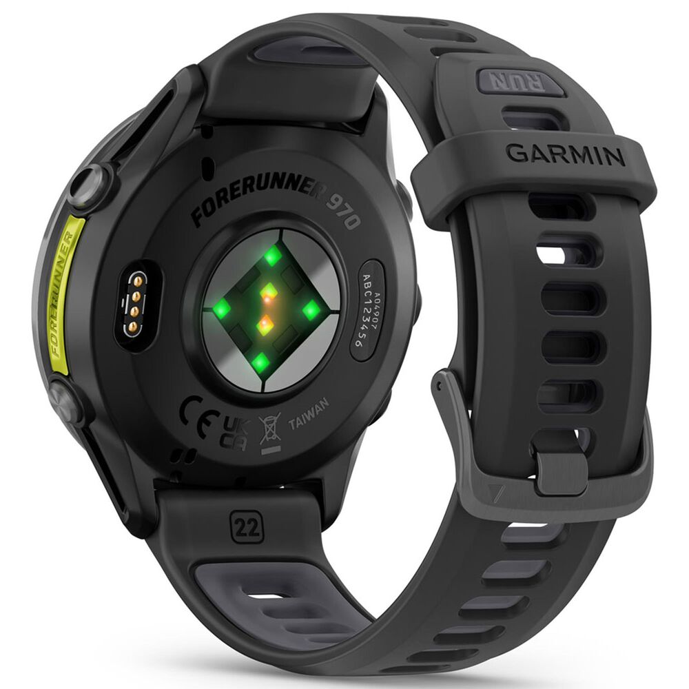 Garmin Forerunner 970 47 mm Carbon Gray DLC Titanium Case with Black and Translucent Whitestone Band, , large