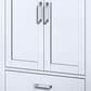 Lexora Home Jacques 30" Single Bathroom Vanity Cabinet Only in White and 28" Mirror, , large
