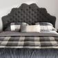 Baxton Studio Hilda Queen Upholstered Panel Headboard in Dark Grey, , large