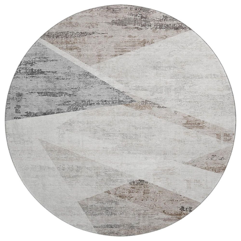 Dalyn Rug Company Neo NO11 8" Round Silver Area Rug, , large