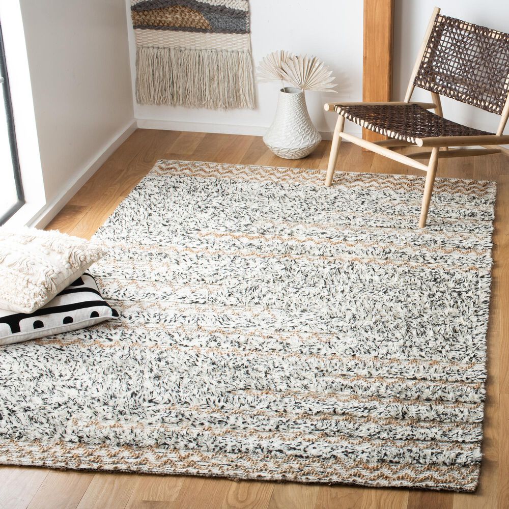 Safavieh Natura NAT720Z 4&#39; x 6&#39; Ivory and Black Area Rug, , large