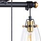 Vaxcel Kassidy 5-Light Chandelier in Black and Natural Brass, , large