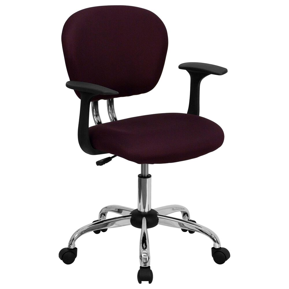 Flash Furniture Swivel Task Chair in Burgundy, , large