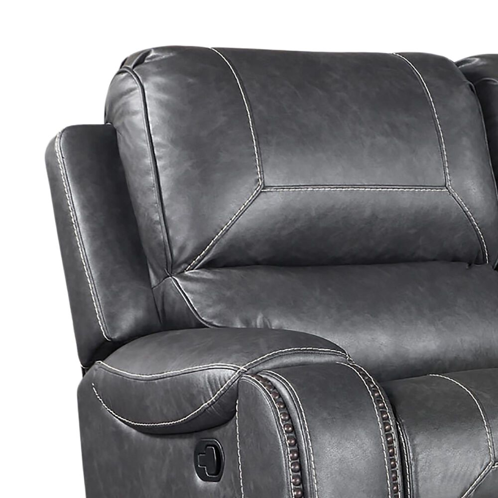 Crystal City Keily Manual Reclining Sofa with Dropdown Table in Dove Grey, , large