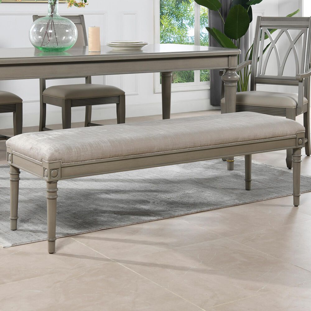 Jennifer Taylor Home Dauphin 60" Bench in Gray Cashmere, , large
