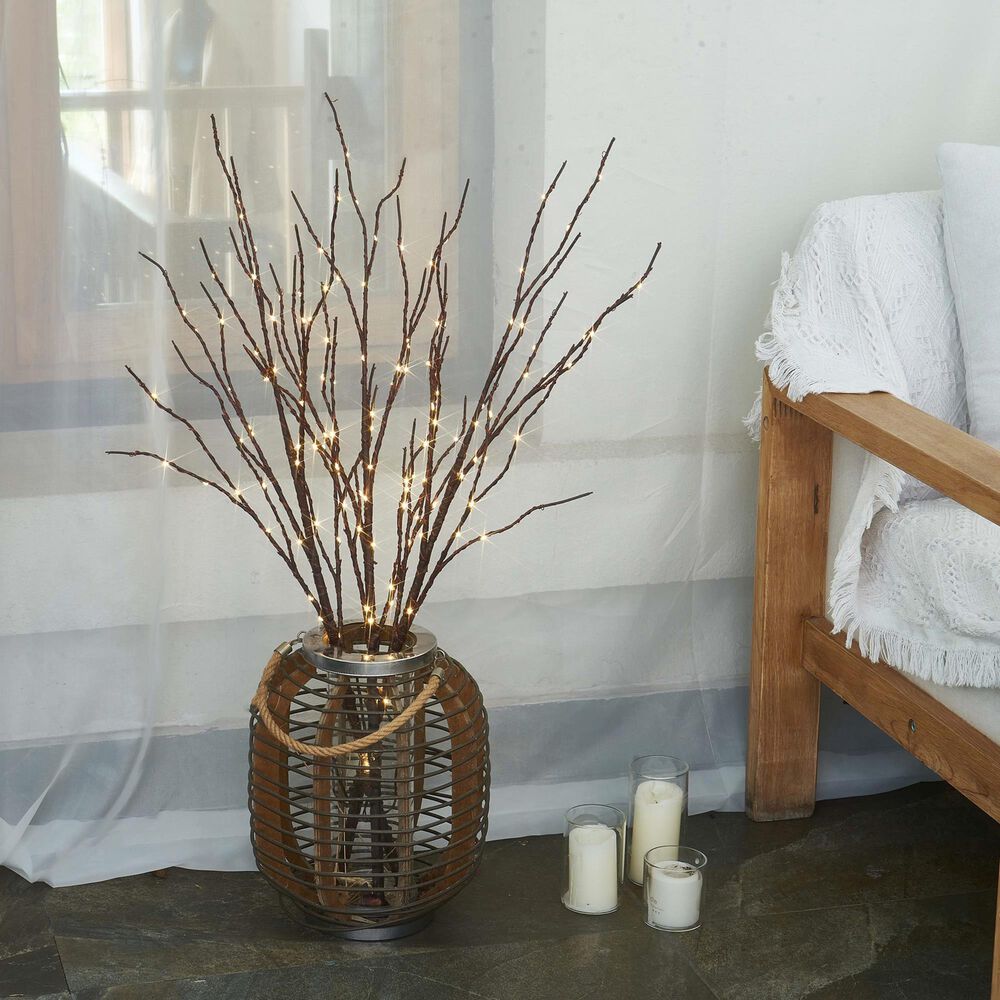 HOMLUX 32" Willow Branch with 150 LED Lights in Brown, , large