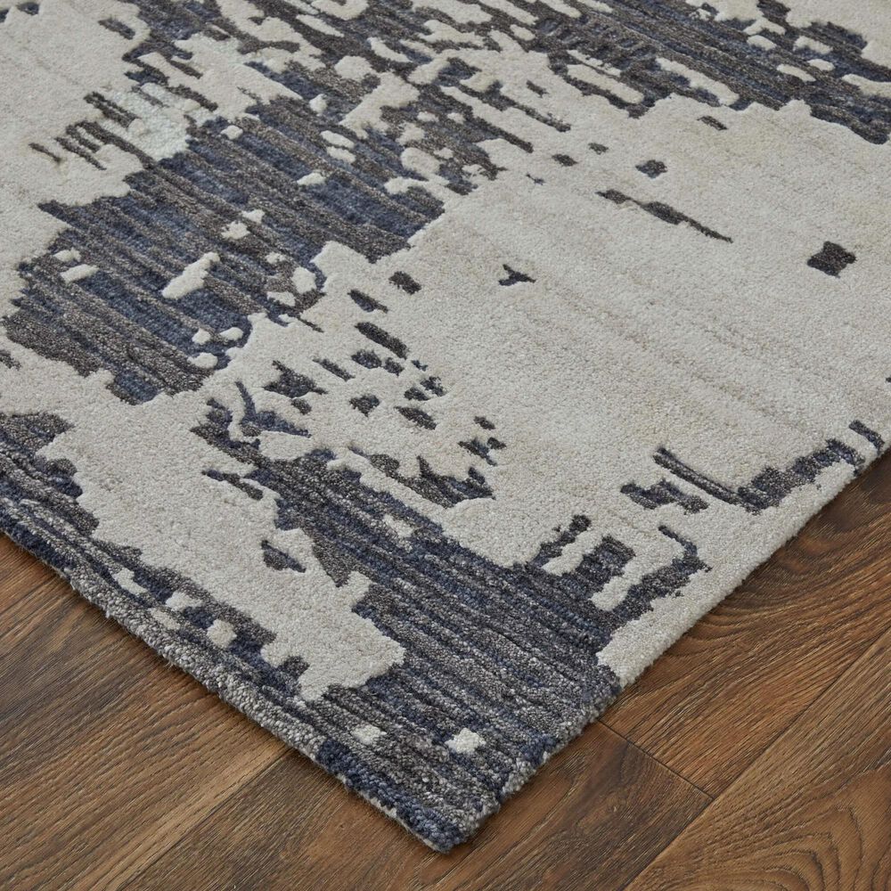 Feizy Zarah 2&#39;6&quot; x 12&#39; Ivory and Charcoal Runner, , large