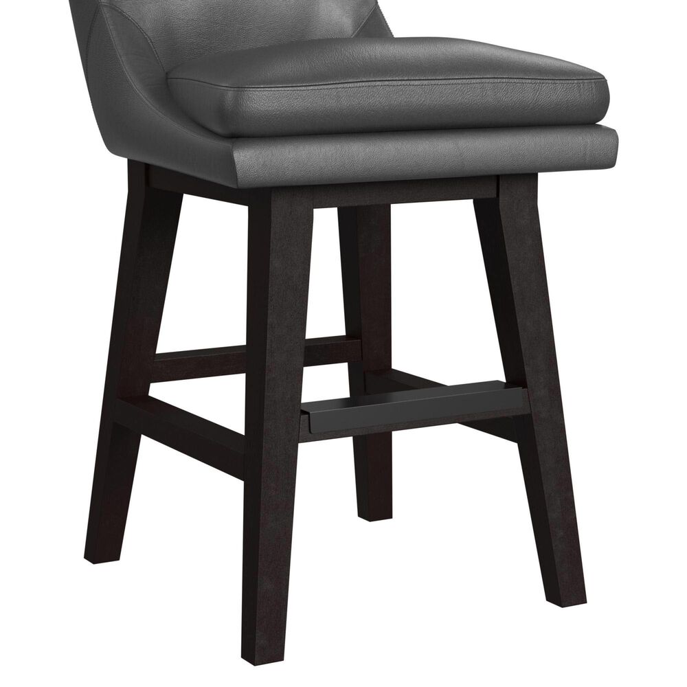 Mayberry Hill Villanova Swivel Counter Stool with Pewter Cushion in Espresso, , large