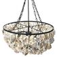Creative Coop Ostra 29" Oyster Shell Chandelier with Black and Natural Shade, , large