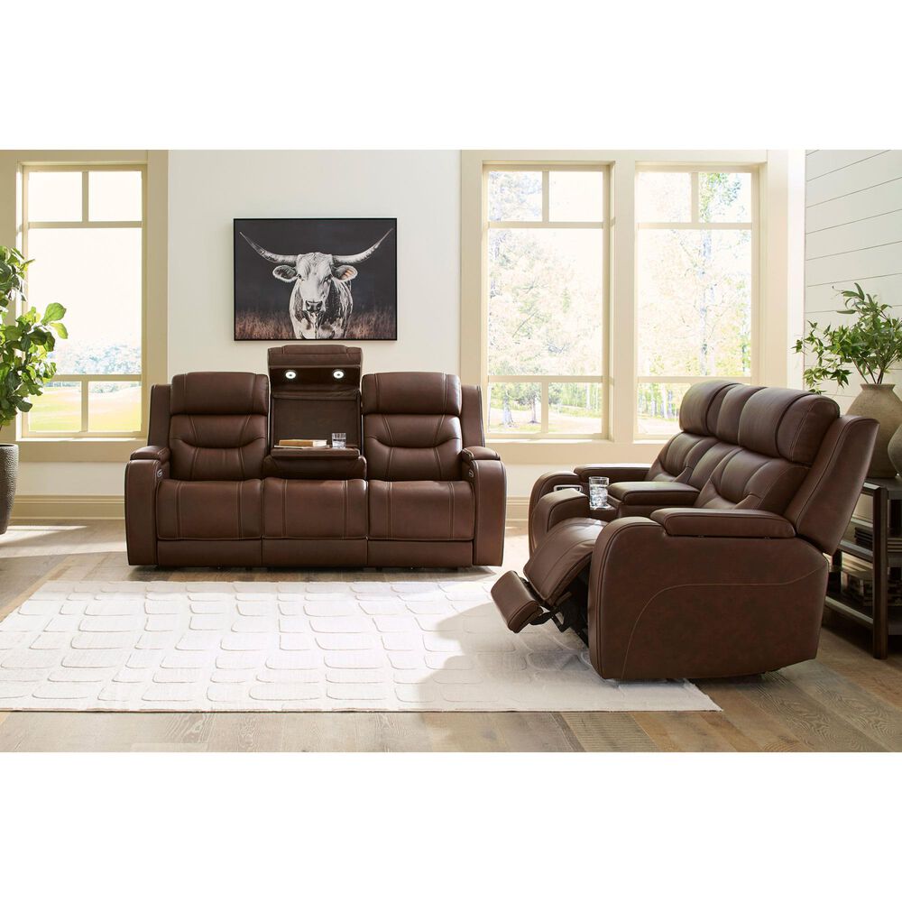 Ashley Knightington Power Reclining Sofa in Brown, , large