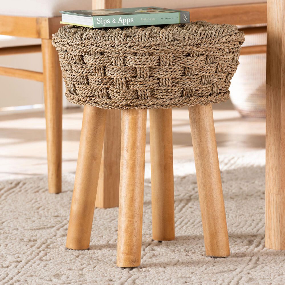 Baxton Studio Denver Stool in Light Brown, , large