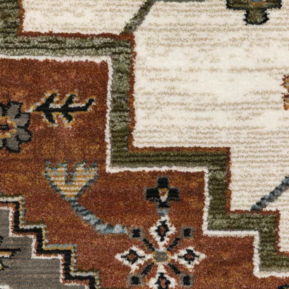 Oriental Weavers Keira Rust and Ivory 5&#39;3&quot; x 7&#39;6&quot; Area Rug, , large