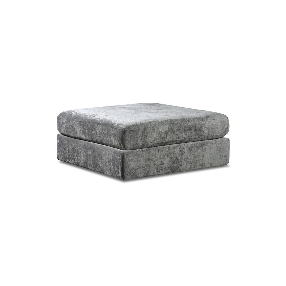 Xenia Square Ottoman in Scarborough Steel, , large