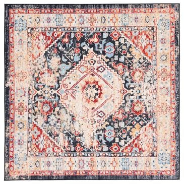 Safavieh Riviera 6"7" Square Charcoal and Gold Area Rug, , large