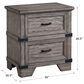 Hawthorne Furniture Forge 2 Drawer Nightstand in Pewter, , large