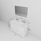 Lexora Home Dukes 48" Double Bathroom Vanity in White with 2 cm White Quartz Top and Rectangular Sinks, , large