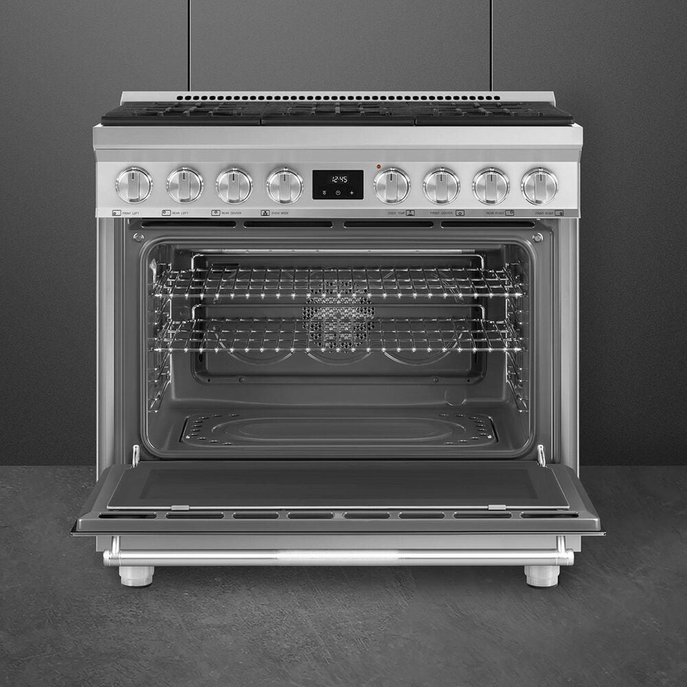 SMEG 4.45 Cu. Ft. Freestanding Gas Range in Stainless Steel, , large