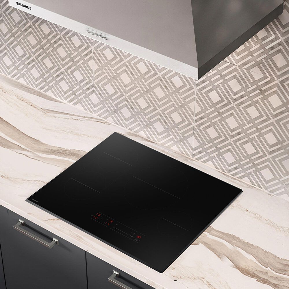 Samsung Bespoke 2-Piece Kitchen Package with Stainless Steel Bespoke 30" Single Wall Oven and Black 30" Induction Cooktop, , large