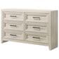 Crown Mark Lorraine 6 Drawer Dresser in Antique White, , large