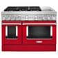 KitchenAid 48" Professional Double Oven Dual Fuel Range in Passion Red, , large