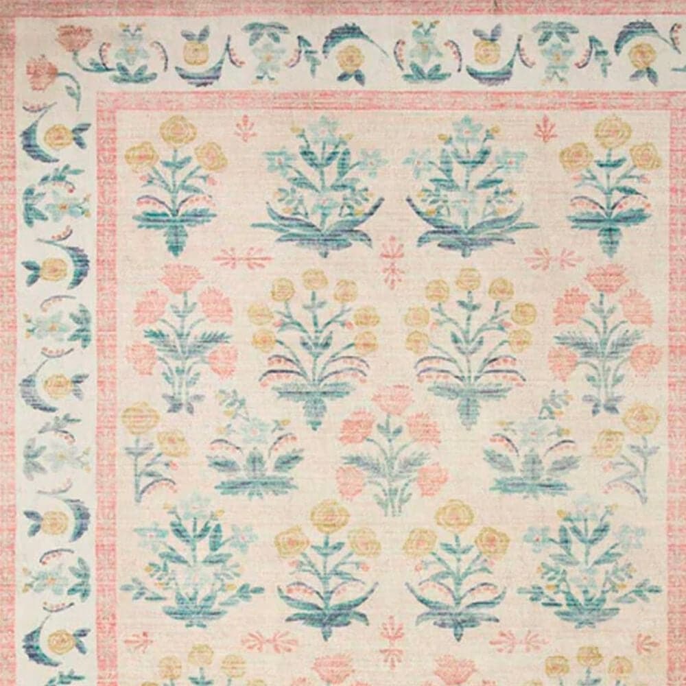 Rifle Paper Co. x Loloi Rifle Paper Co. x Loloi Eden Mughal Rose Blush 5&#39;-0&quot; x 7&#39;-6&quot; Area Rug, , large