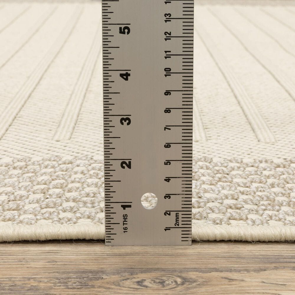 ROW by Oriental Weavers Zarina ZAR04 Beige and Ivory 6'7" x 9'2" Indoor/Outdoor Area Rug, , large