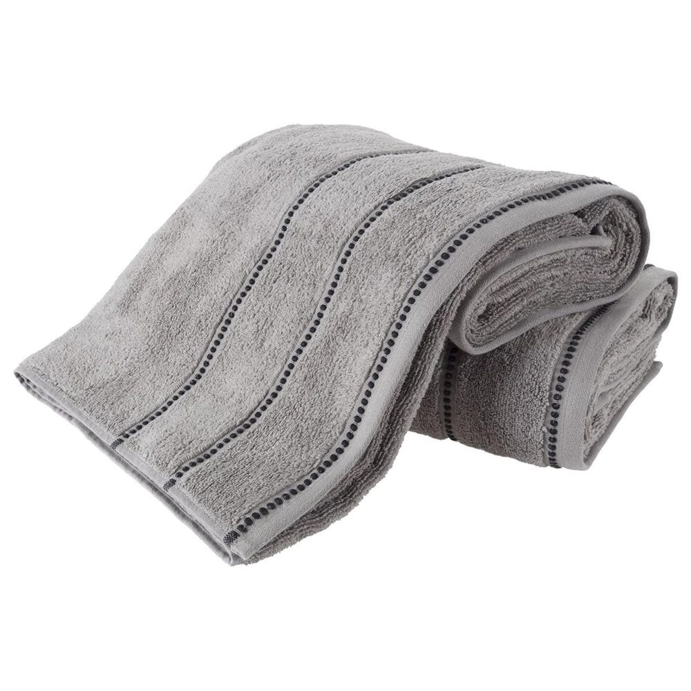 Timberlake Lavish Home Zero Twist 2-Piece Towel Set in Silver and Black, , large