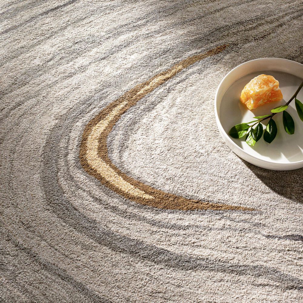Surya Kavita 10&#39; x 14&#39; Gray, Charcoal, Mustard and Brown Area Rug, , large
